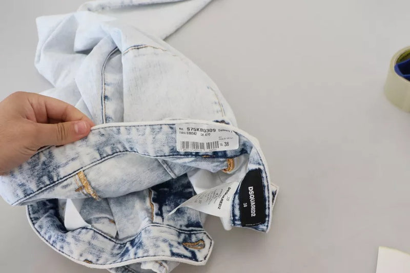 Dsquared² Light Blue High Waist Straight Denim Jeans