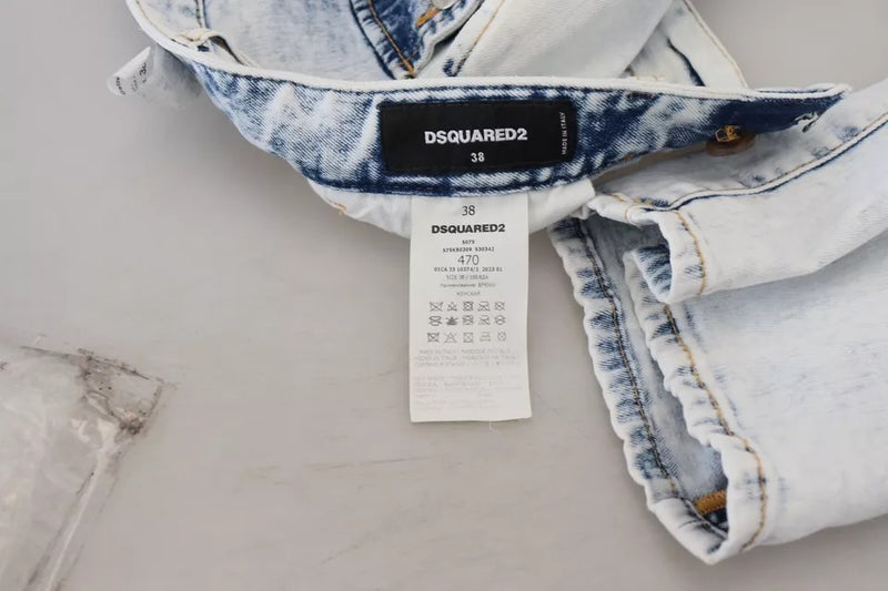 Dsquared² Light Blue High Waist Straight Denim Jeans