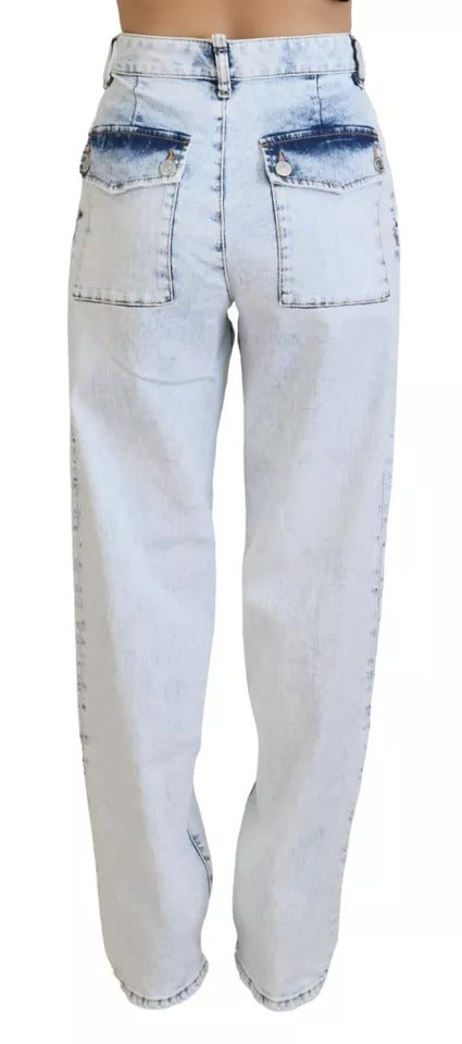 Dsquared² Light Blue High Waist Straight Denim Jeans
