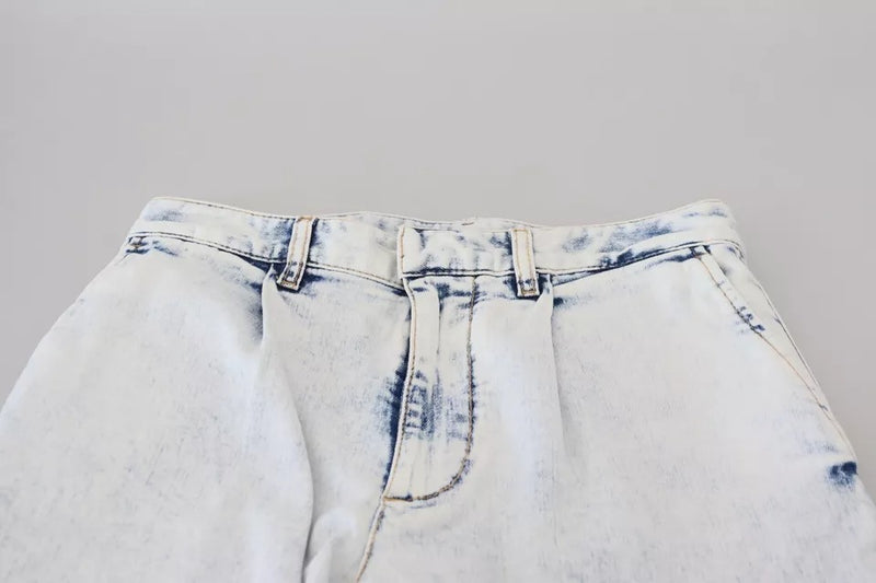 Dsquared² Light Blue High Waist Straight Denim Jeans