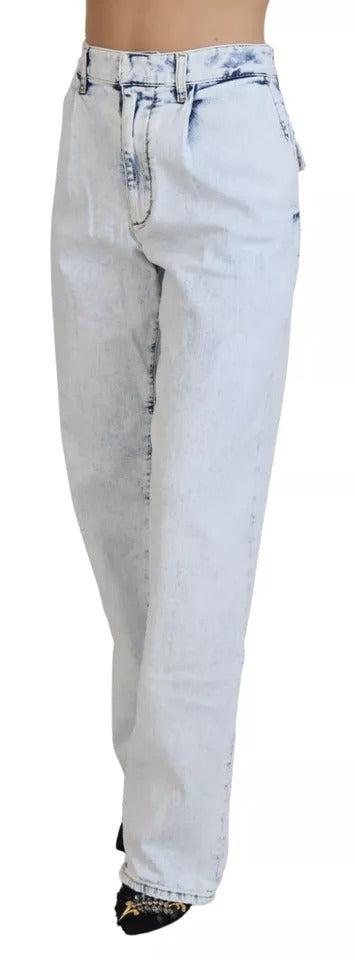 Dsquared² Light Blue High Waist Straight Denim Jeans