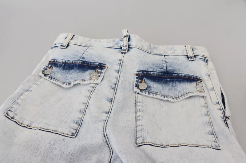 Dsquared² Light Blue High Waist Straight Denim Jeans