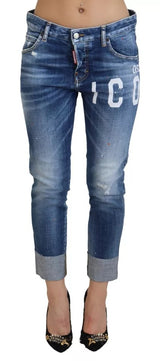Dsquared² Jeans Denim Icon Blue Low Waist Cropped
