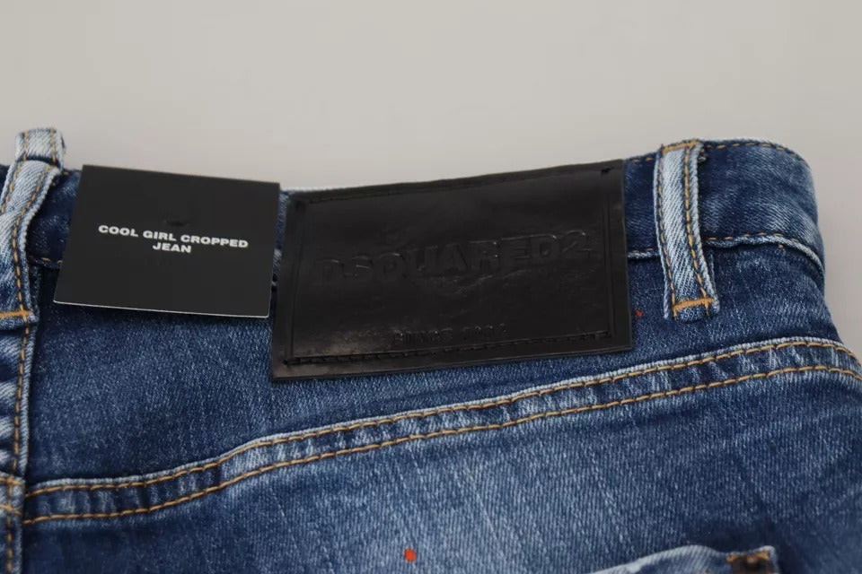 Dsquared² Jeans Denim Icon Blue Low Waist Cropped