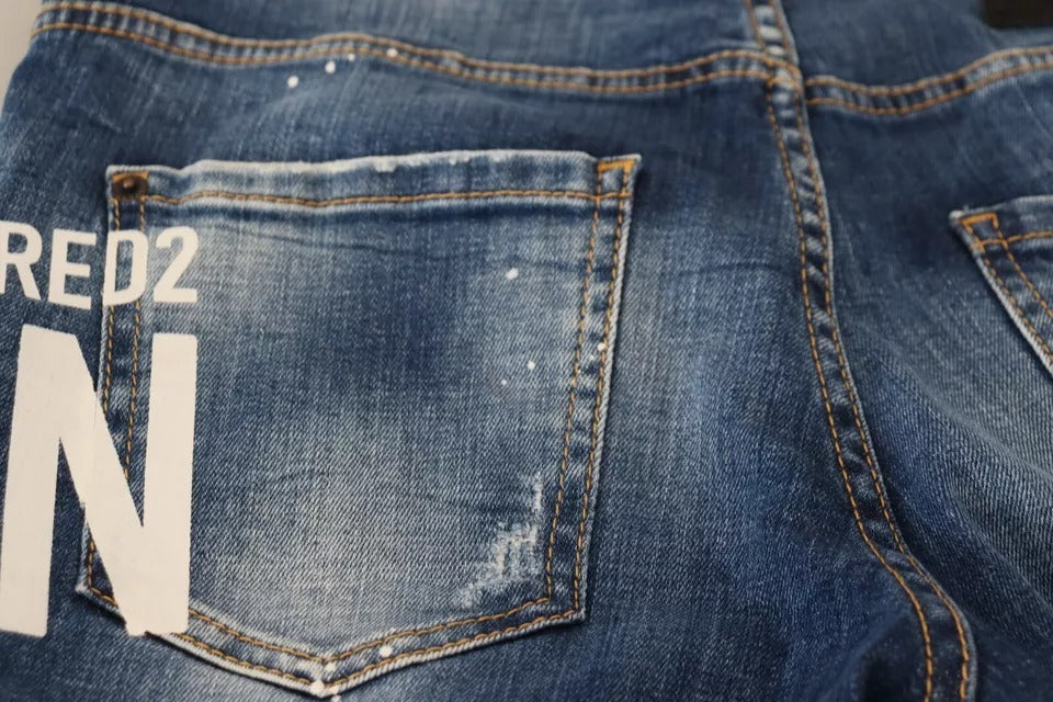 Dsquared² Jeans Denim Icon Blue Low Waist Cropped