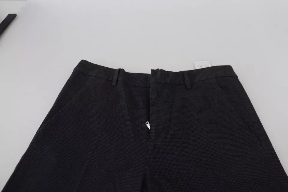 Pantalon droit à carreaux noirs taille haute Dsquared²