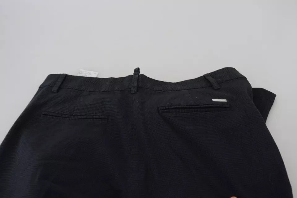 Pantalon droit à carreaux noirs taille haute Dsquared²
