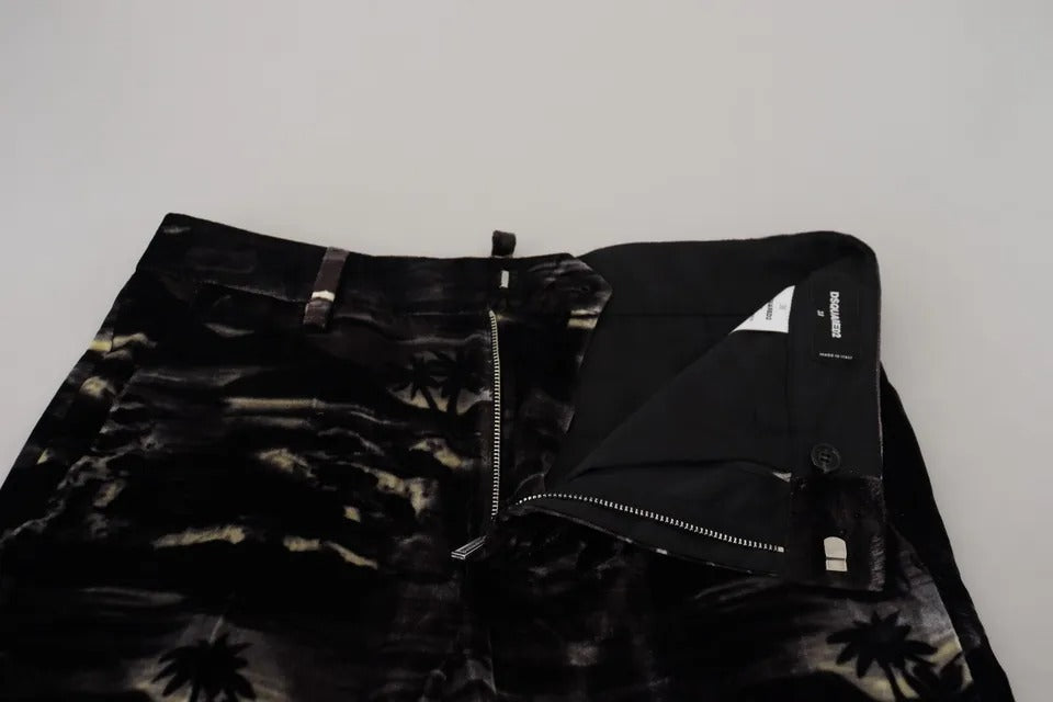 Pantalon Super Flare Imprimé Noir Dsquared² à Taille Haute
