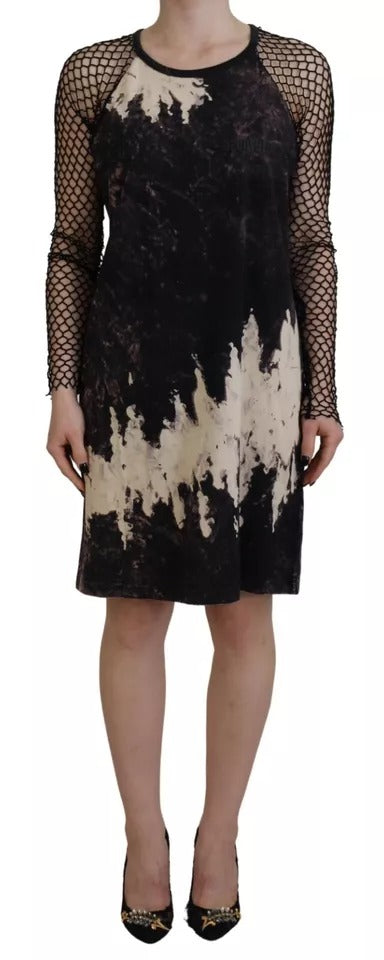 Dsquared² Robe Shift en Coton à Manches Longues Tie-Dye Multicolore