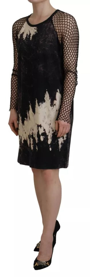Dsquared² Robe Shift en Coton à Manches Longues Tie-Dye Multicolore