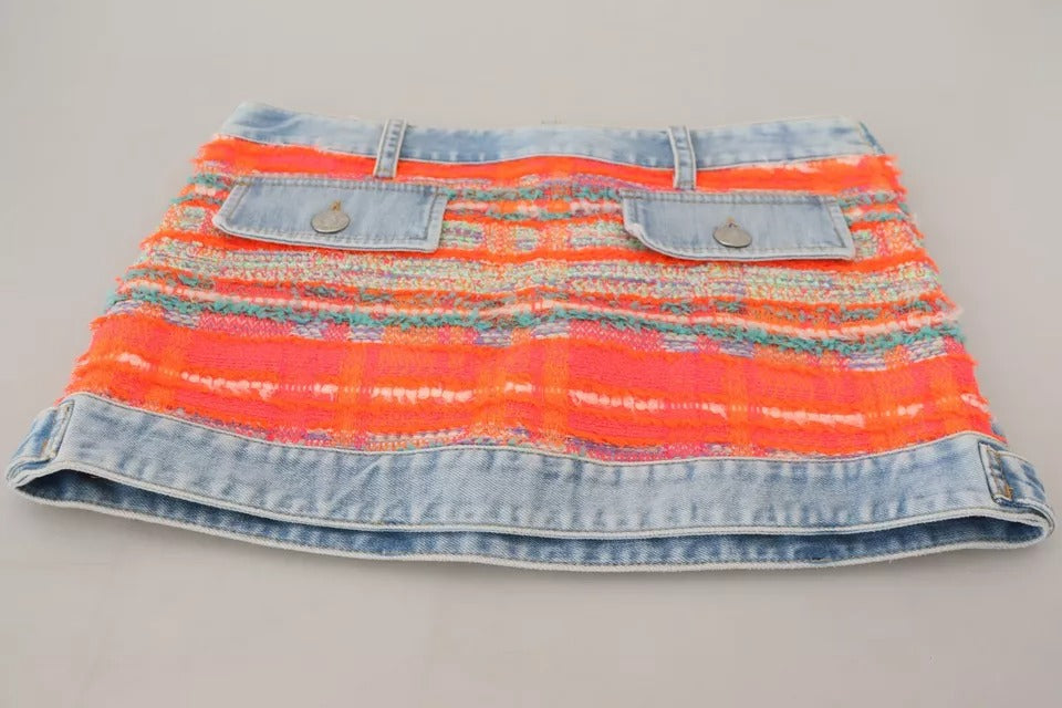 Dsquared² Jupe en Denim A-ligne Multicolore Taille Basse