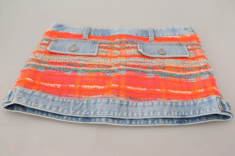 Dsquared² Multicolor Low Waist A-line Denim Skirt