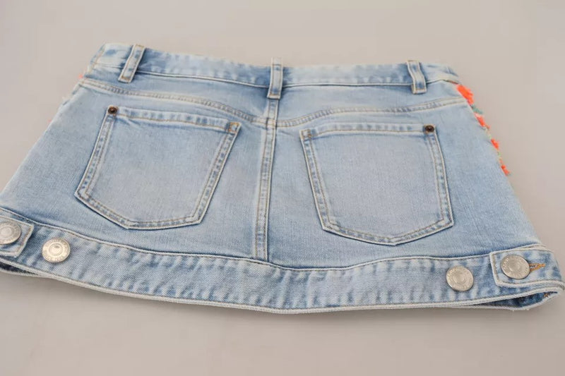 Dsquared² Multicolor Low Waist A-line Denim Skirt