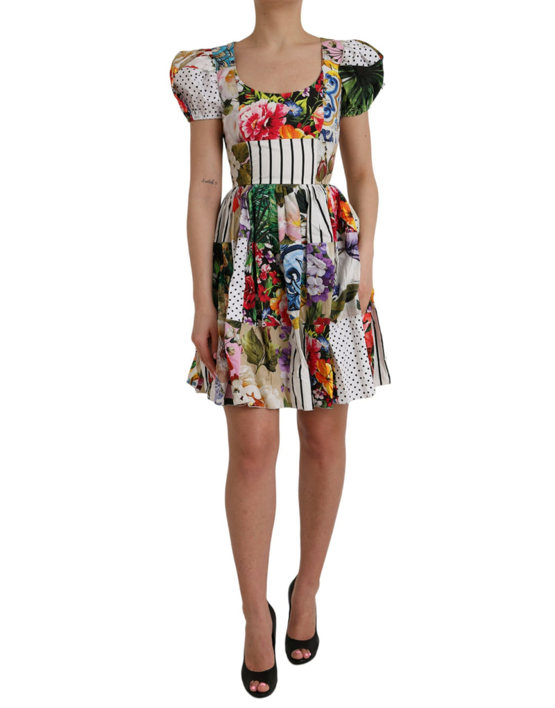 Dolce & Gabbana Multicolor Patchwork Cotton A-Line Mini Dress