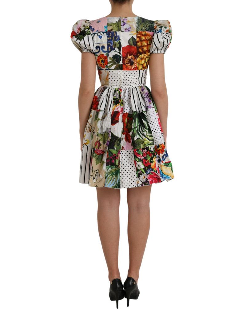 Dolce & Gabbana Multicolor Patchwork Cotton A-Line Mini Dress