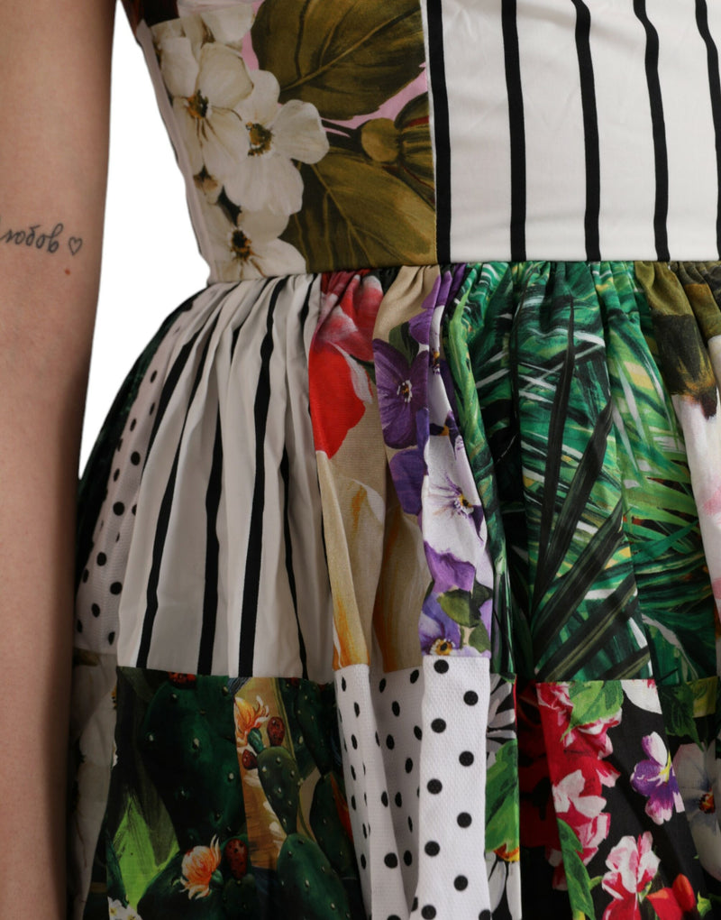 Dolce & Gabbana Multicolor Patchwork Cotton A-Line Mini Dress