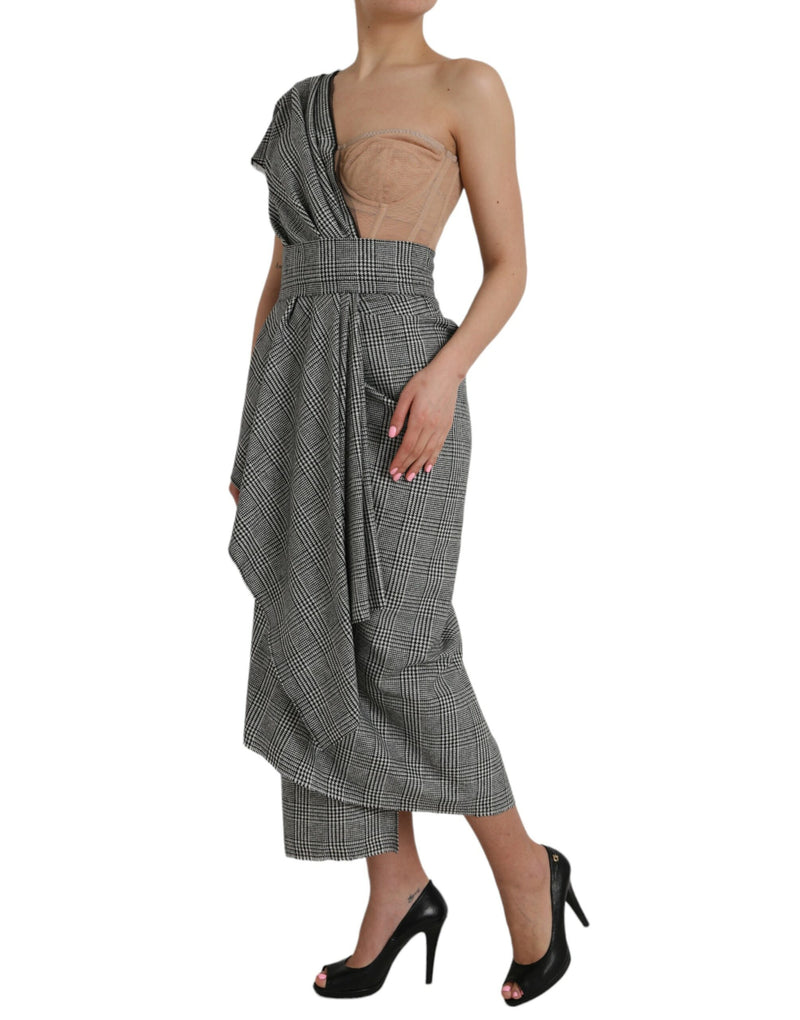 Robe Maxi à Épaules Dénudées en Gris Beige de Dolce & Gabbana