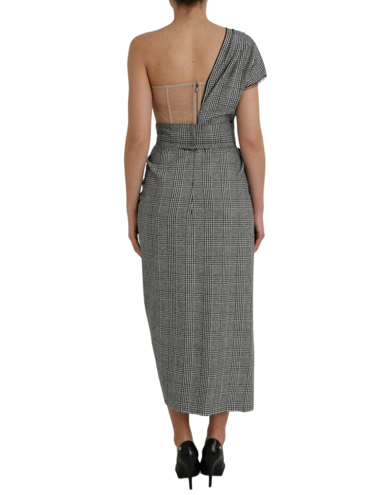 Robe Maxi à Épaules Dénudées en Gris Beige de Dolce & Gabbana