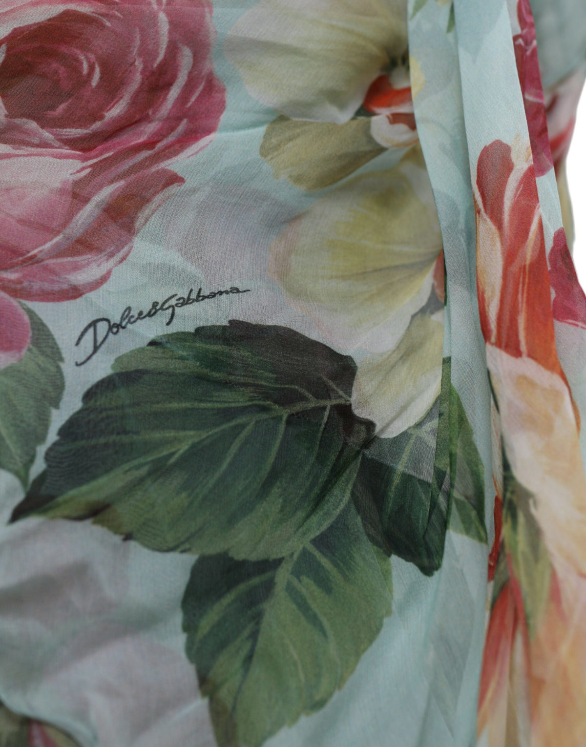 Robe Maxi Longue à Imprimé Floral Bleu Dolce & Gabbana