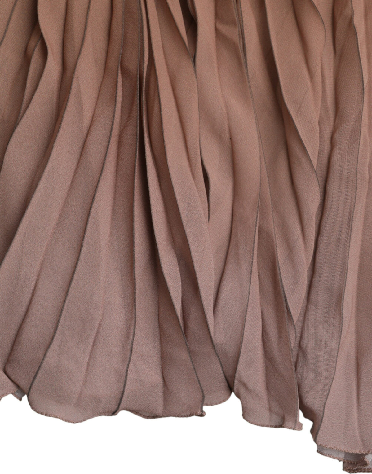 Dolce & Gabbana Jupe Midi Plissée Taille Haute en Polyester Marron