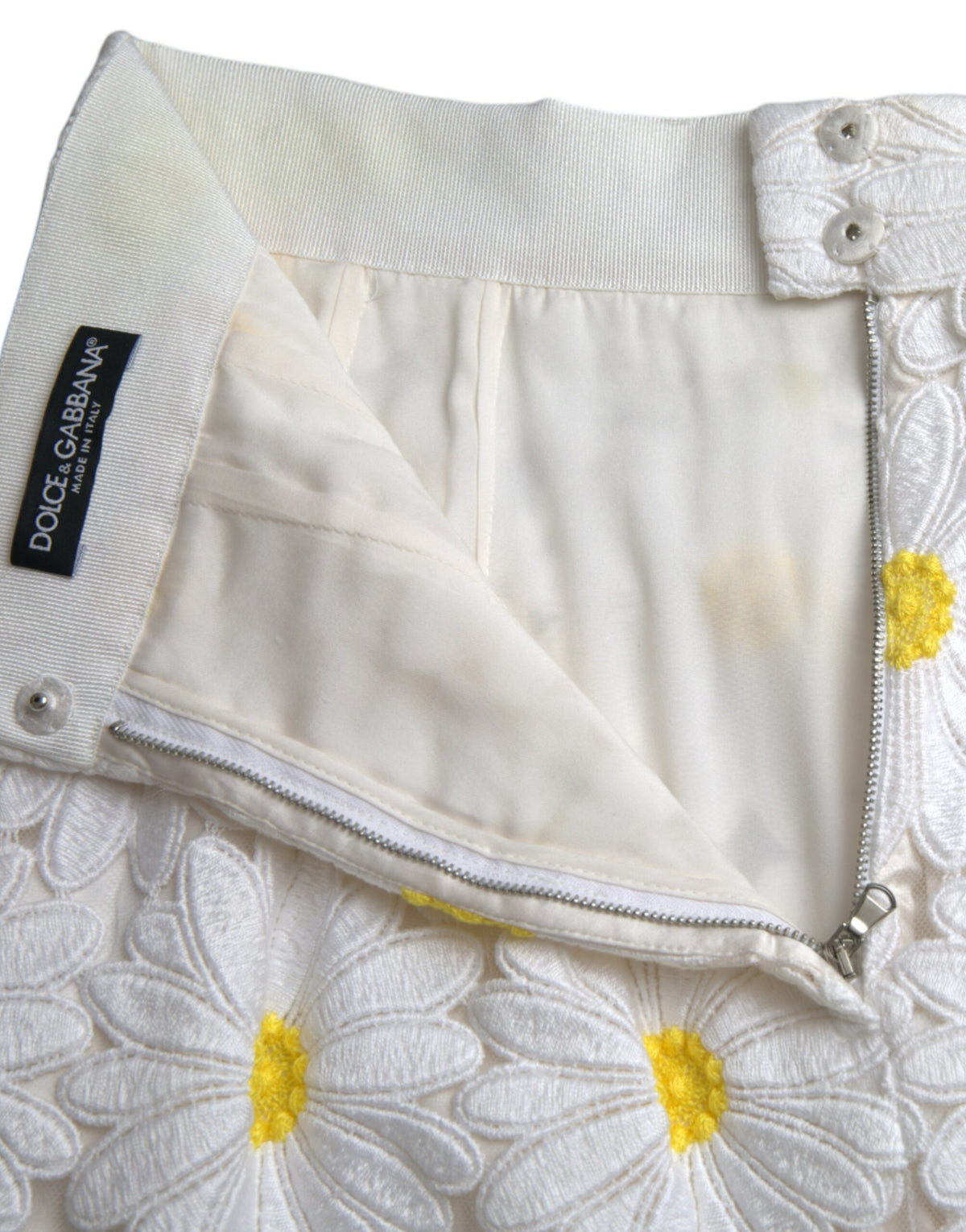 Dolce & Gabbana Jupe Crayon Fleurie Blanche