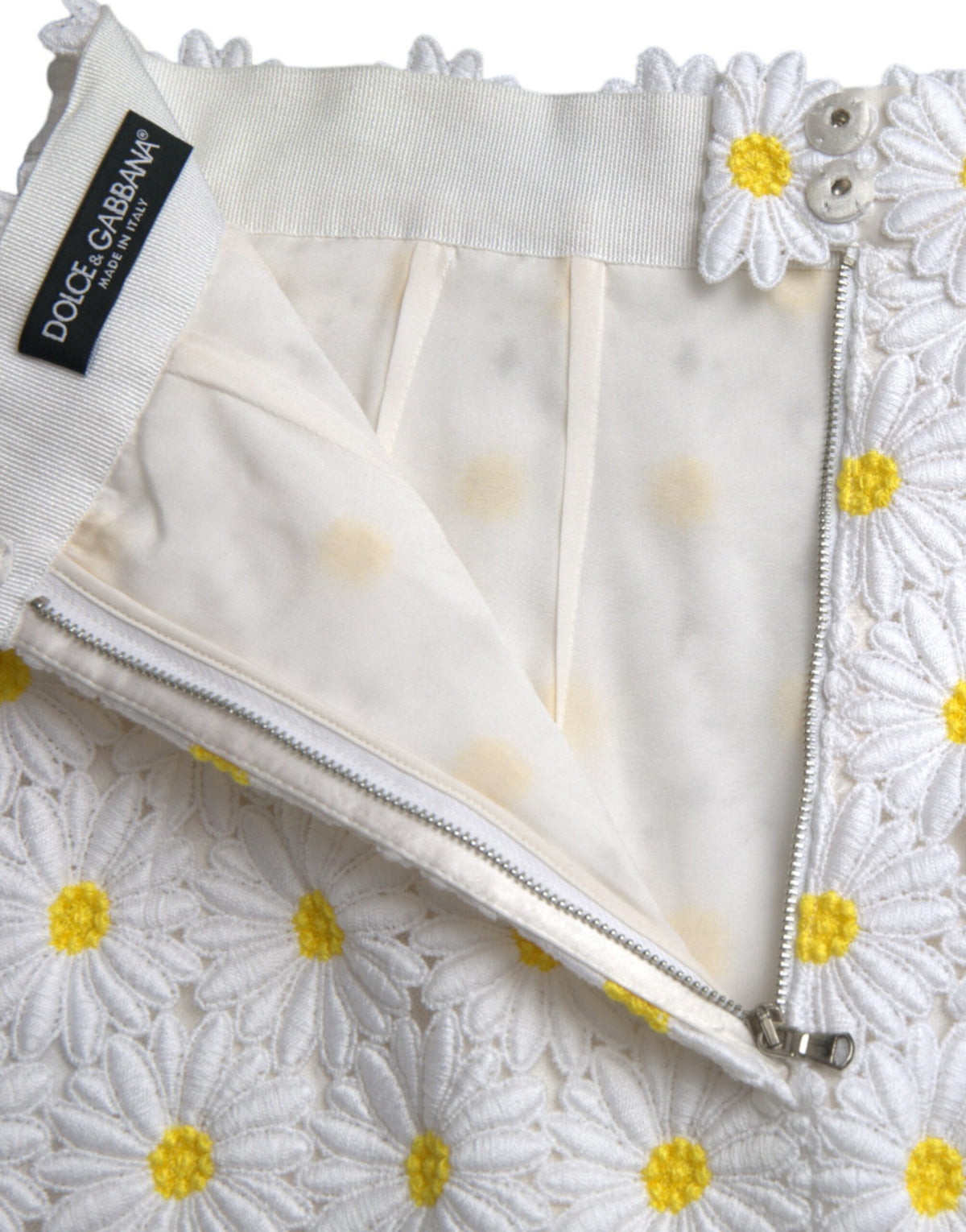 Dolce & Gabbana Jupe Mini A-line Fleurie Blanche