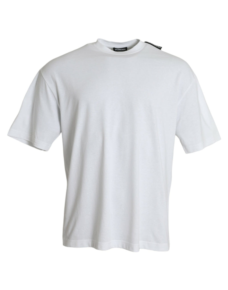 T-shirt en jersey de coton blanc cassé à col rond de Balenciaga