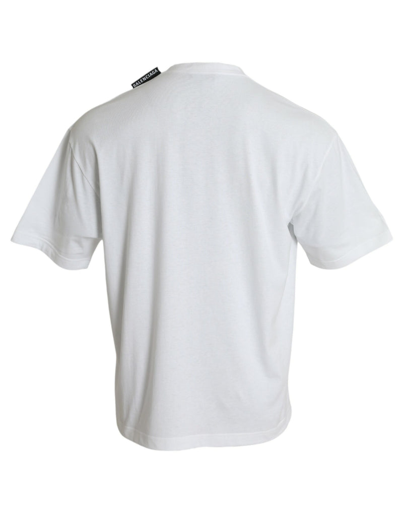 T-shirt en jersey de coton blanc cassé à col rond de Balenciaga