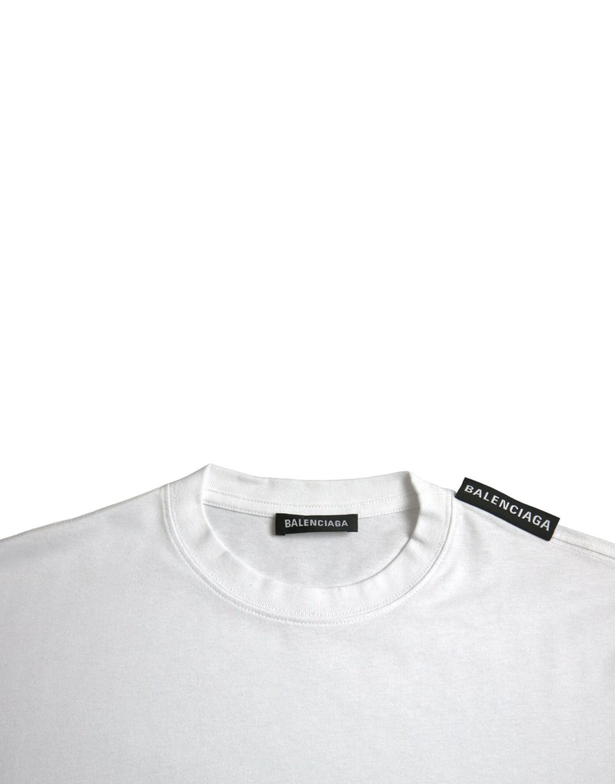 T-shirt en jersey de coton blanc cassé à col rond de Balenciaga