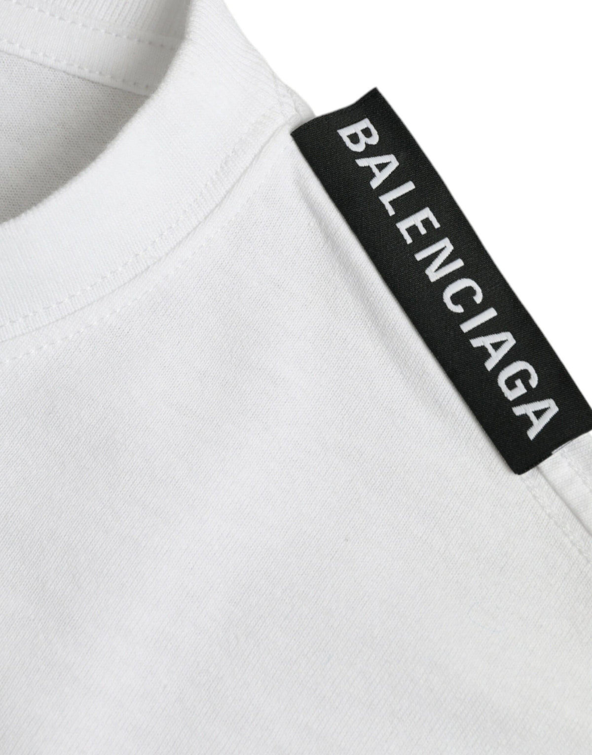 T-shirt en jersey de coton blanc cassé à col rond de Balenciaga