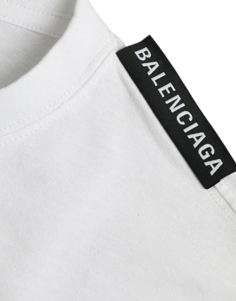 T-shirt en jersey de coton blanc cassé à col rond de Balenciaga
