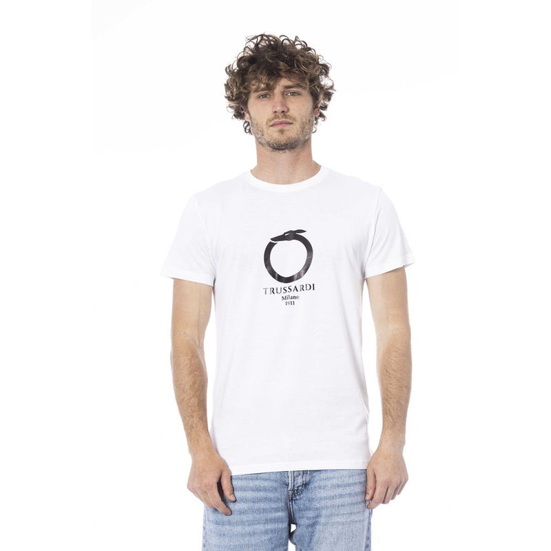 T-shirt en coton blanc pour plage de Trussardi