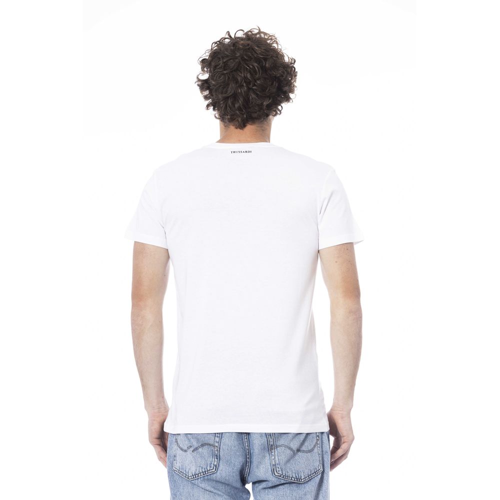 T-shirt en coton blanc pour plage de Trussardi