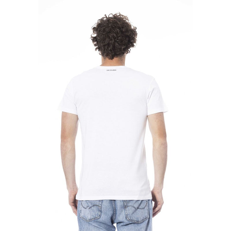 T-shirt en coton blanc pour plage de Trussardi