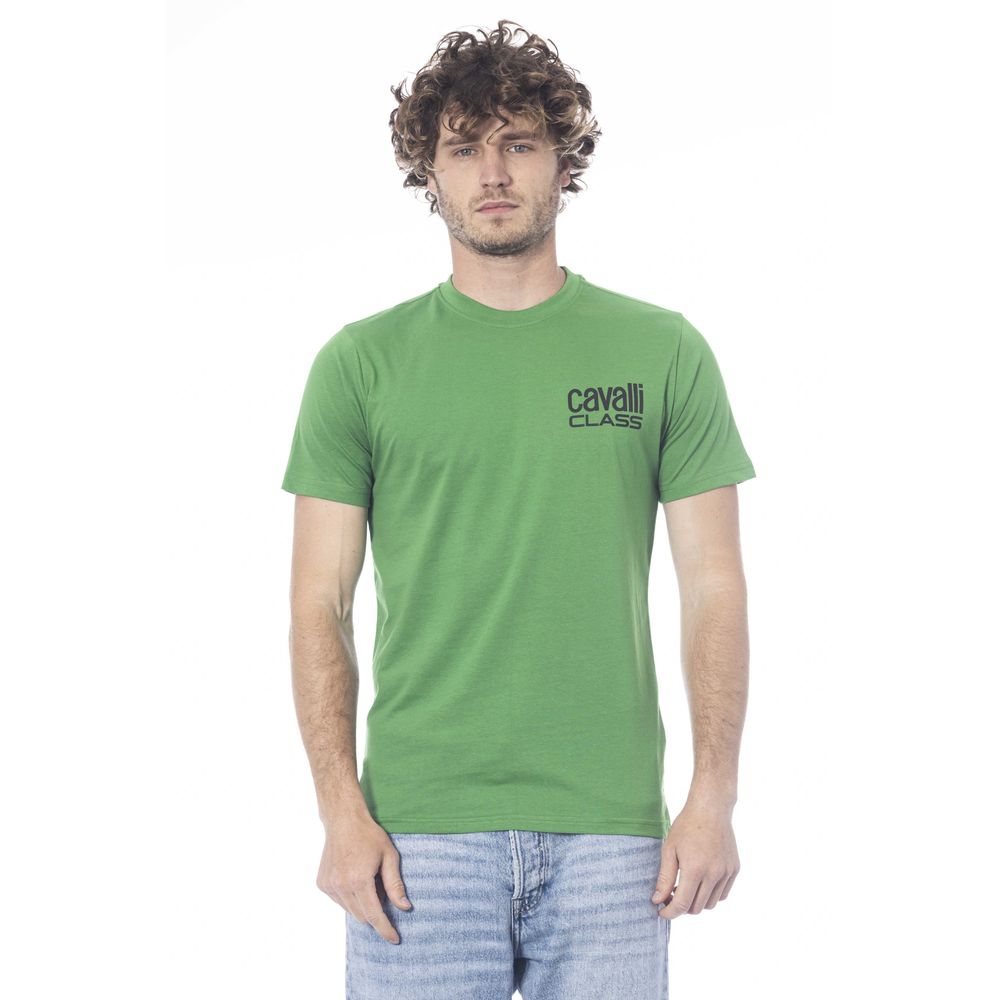 T-shirt homme en coton vert Cavalli Class