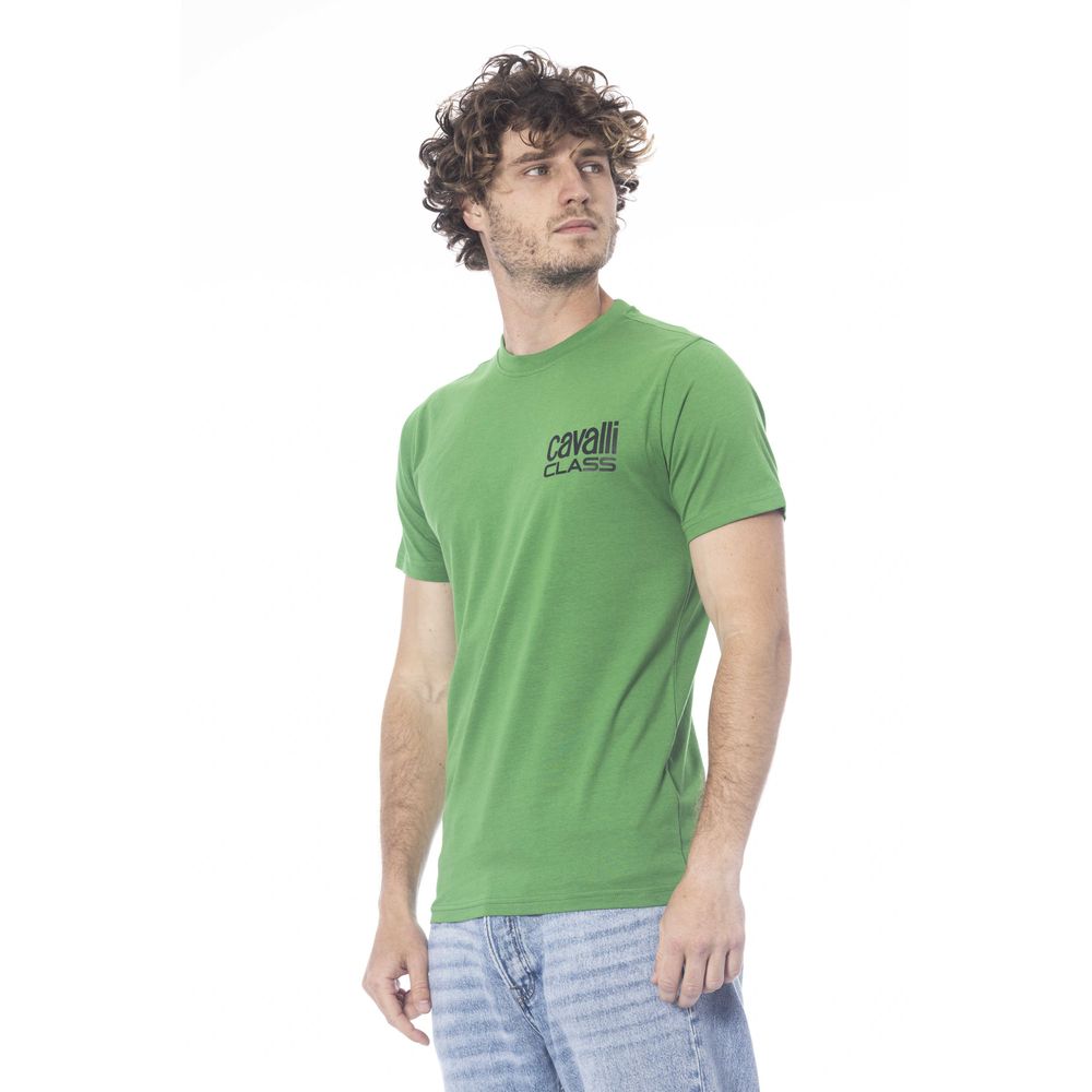 T-shirt homme en coton vert Cavalli Class