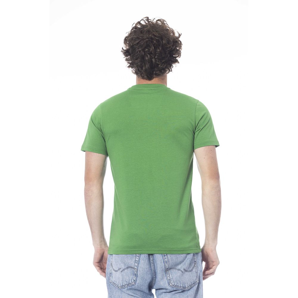 T-shirt homme en coton vert Cavalli Class