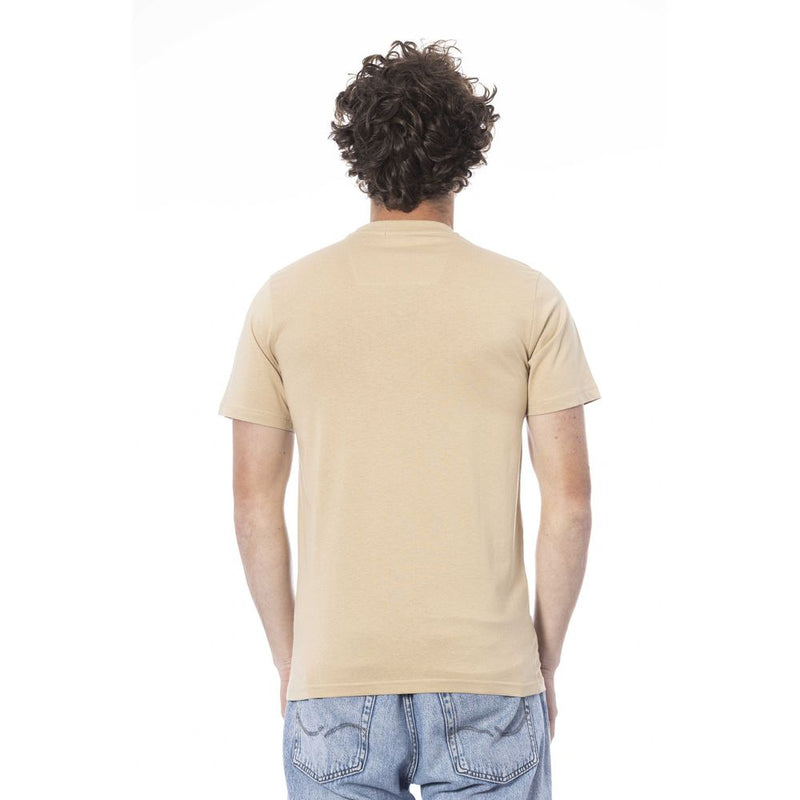 T-shirt homme en coton beige Cavalli Class