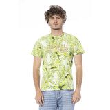 T-shirt homme en coton vert Cavalli Class