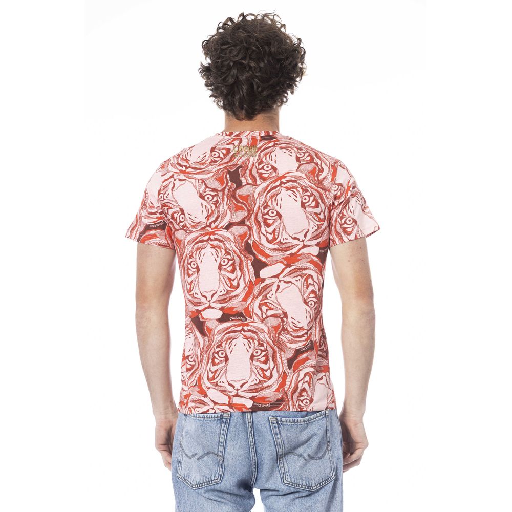 T-shirt homme en coton rouge Cavalli Class