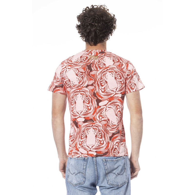 T-shirt homme en coton rouge Cavalli Class