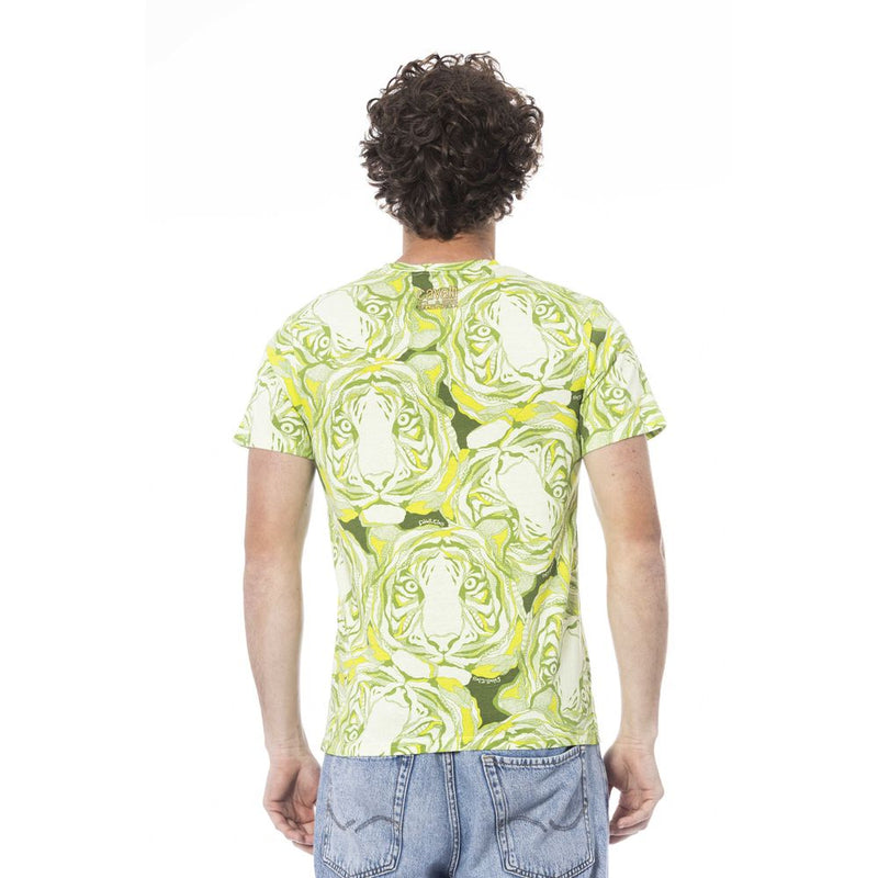 T-shirt homme en coton vert Cavalli Class