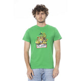 T-shirt homme en coton vert Cavalli Class
