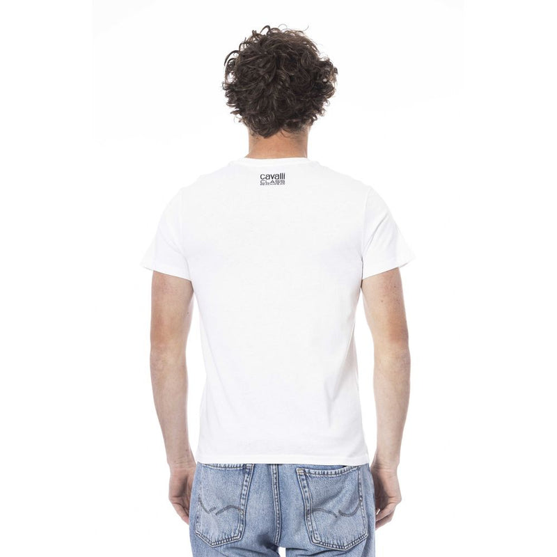 T-shirt homme en coton blanc Cavalli Class