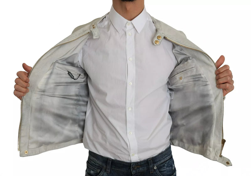 Dolce & Gabbana leren witte motorjack