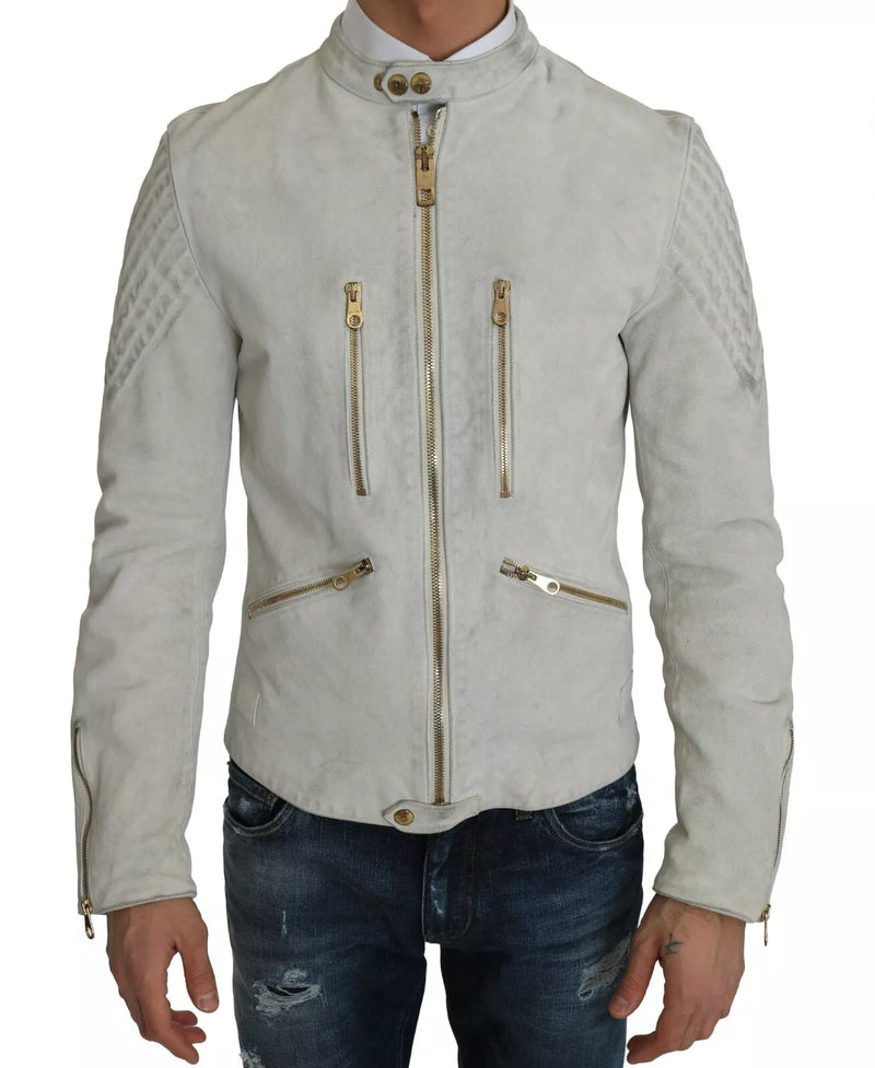 Dolce & Gabbana leren witte motorjack
