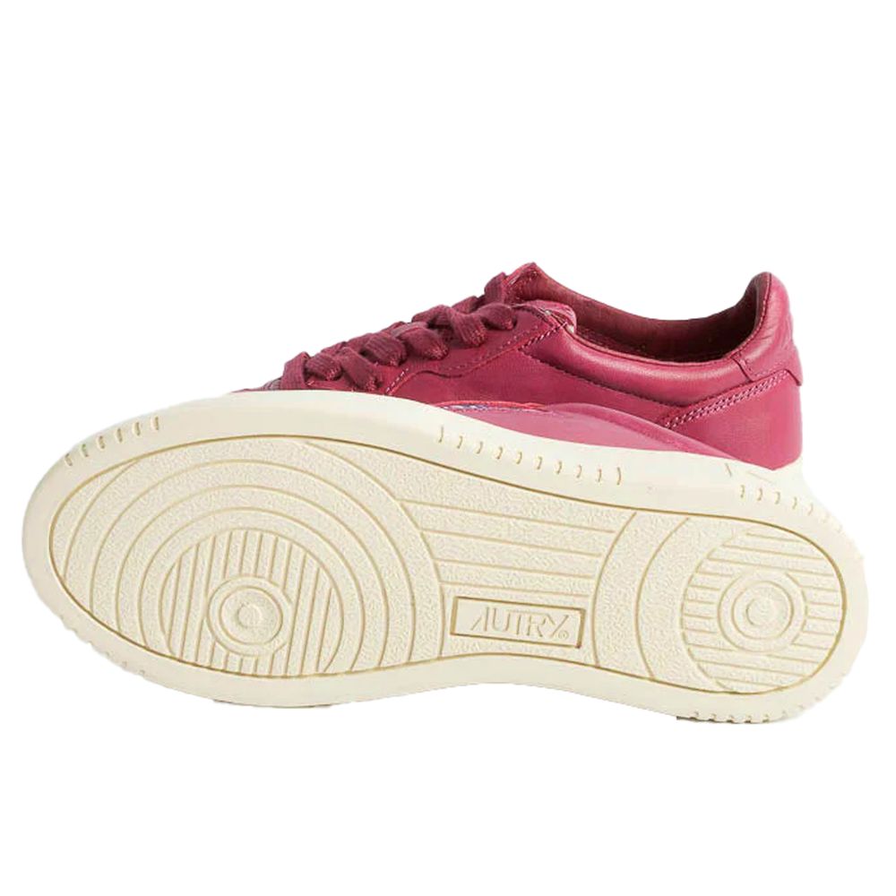 Autry Fuchsia Geitenleren Sneakers voor Dames