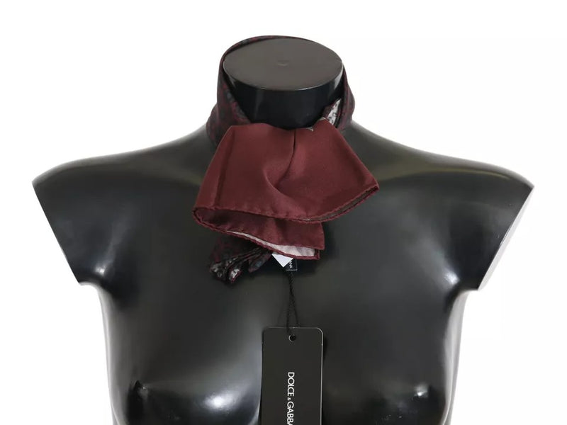 Dolce & Gabbana Bordeaux 100% Silk Floral Wrap Scarf for Women