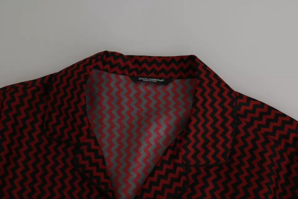 Chemise décontractée à motifs zigzag noirs et rouges de Dolce &amp; Gabbana