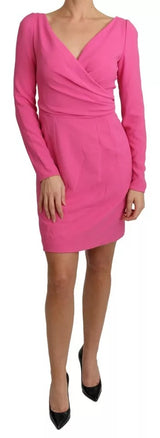 Robe Mini Plongeante Bodycon Rose Dolce & Gabbana
